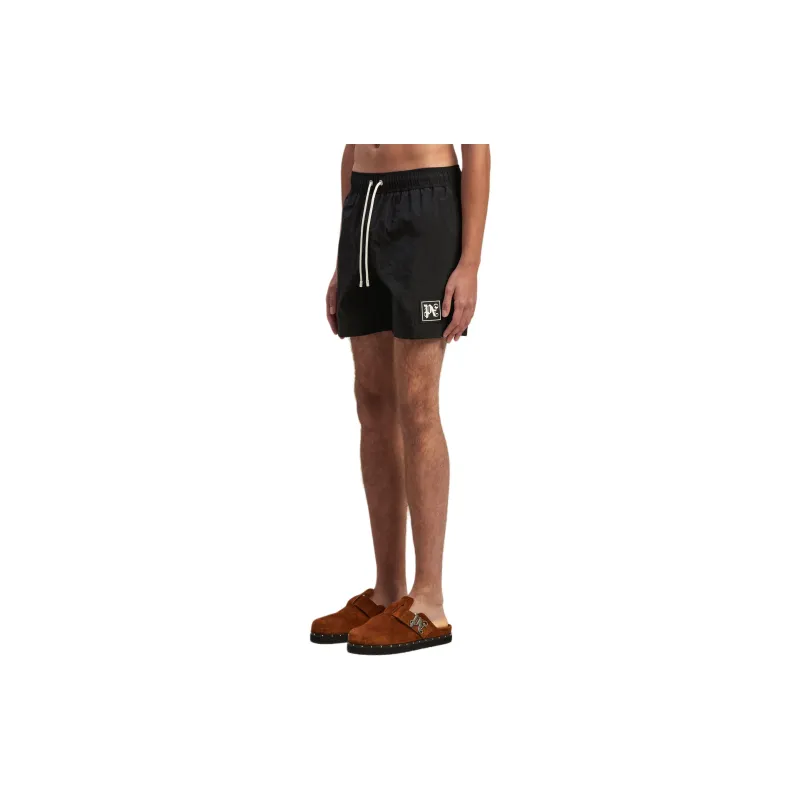 PALM ANGELS Monogram Patch Drawstring Swimming Shorts-4