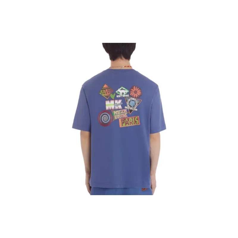 Maison Kitsune Surf Collage Printed Crewneck T Shirt-4