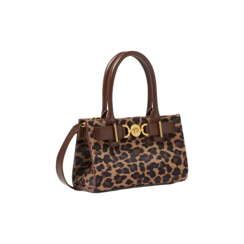 VERSACE Medusa '95 Calf Hair Leather One Shoulder Handbags Women's Leopard Print-1