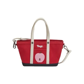 Tagi. Canvas Shoulder Bag Small Size Unisex Red