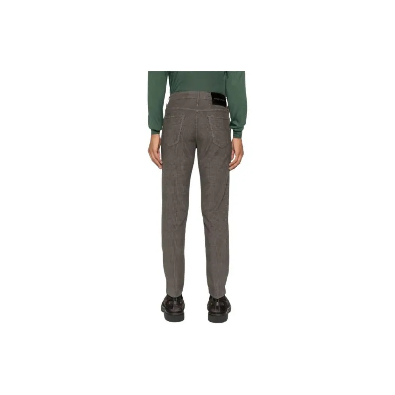 JACOB COHEN Check Printed Mid Rise Trousers-2