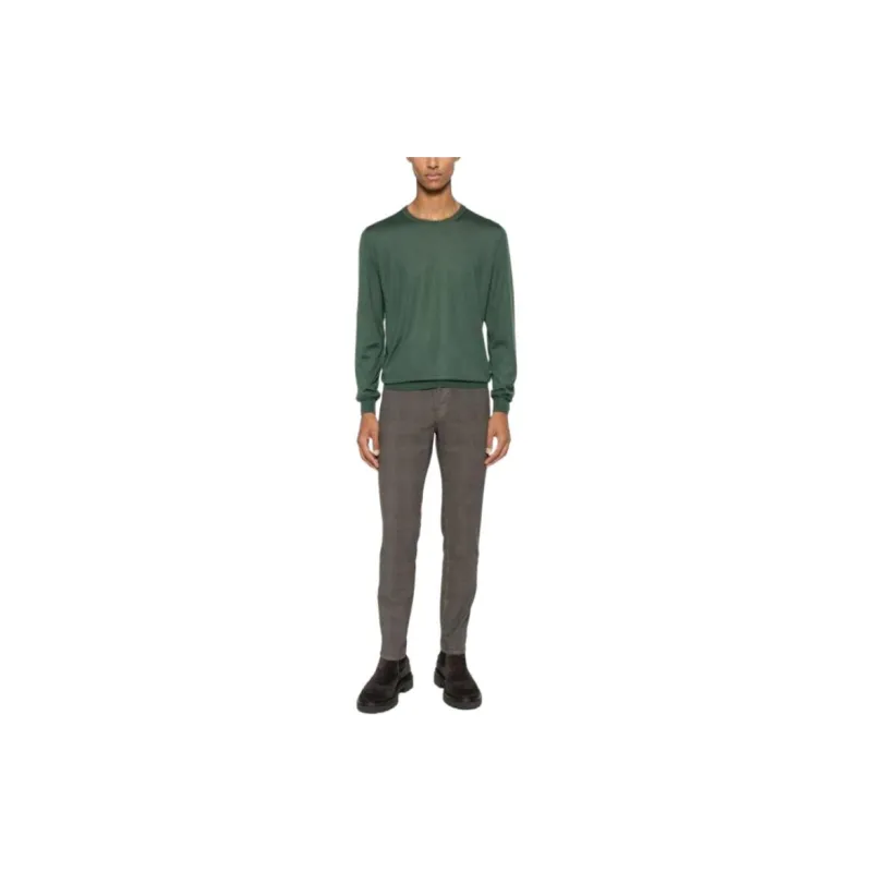 JACOB COHEN Check Printed Mid Rise Trousers-1