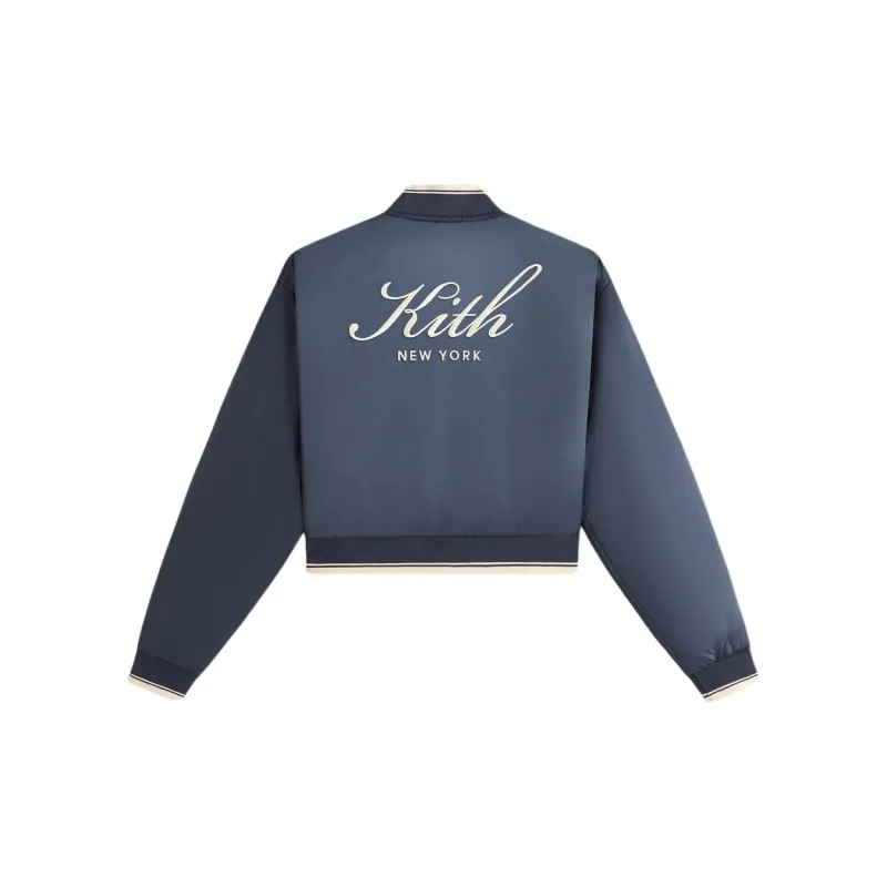 KITH Women's Landry Cropped Satin Bomber 'Placid'-1