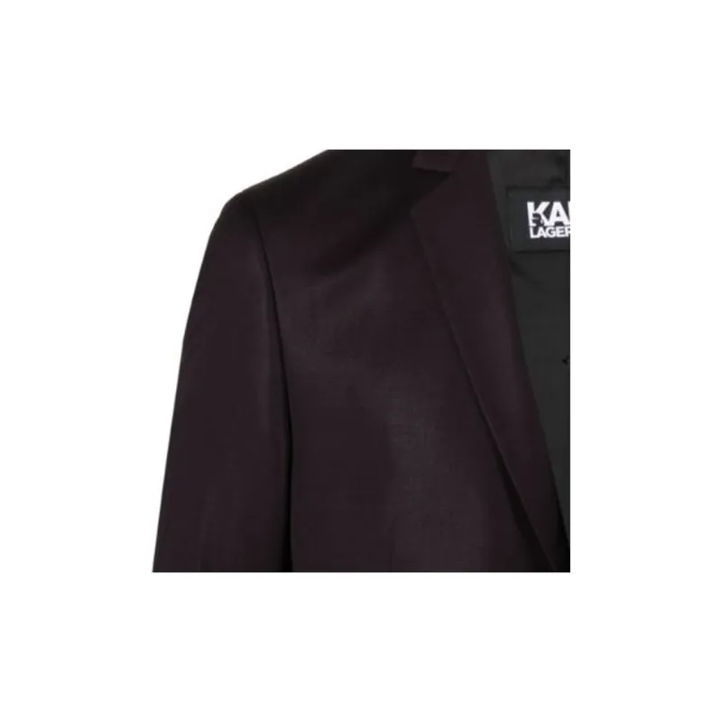 KARL LAGERFELD / Karl Lagerfeld Jeans Clever Brooch-detail Stretch-wool Blazer-5