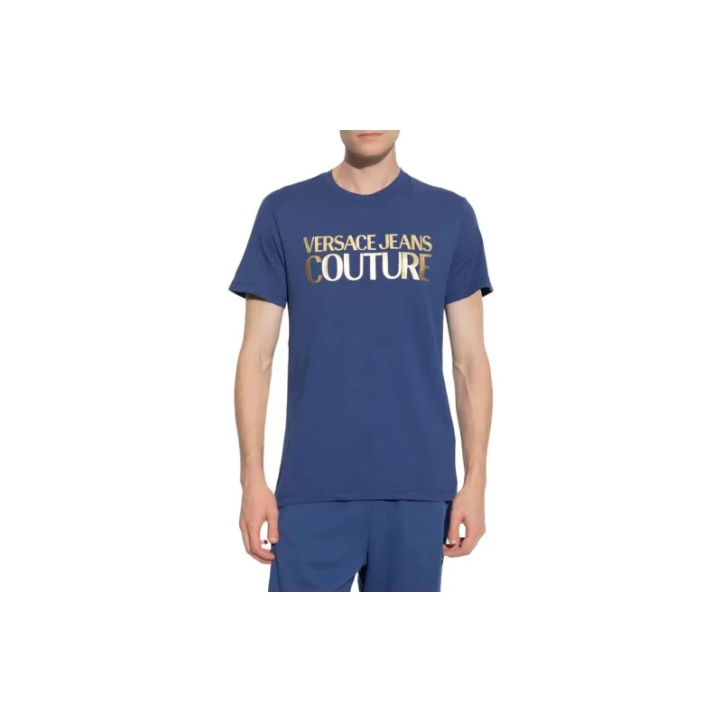 VERSACE JEANS COUTURE Logo foil Cotton T shirt-1