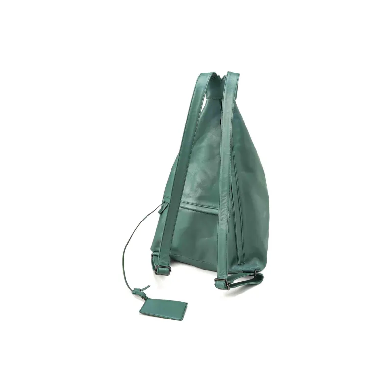 Yohji Yamamoto Cow Leather Backpack Unisex Green-2