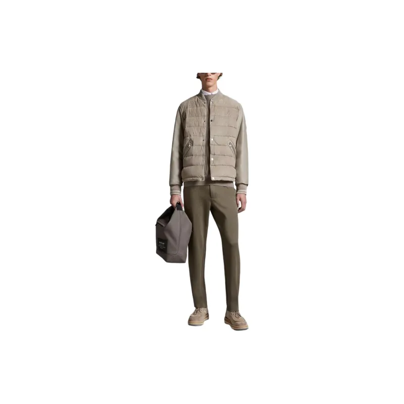 Moncler Chalanches Suede Down Jacket Down Jacket Men's Beige-1