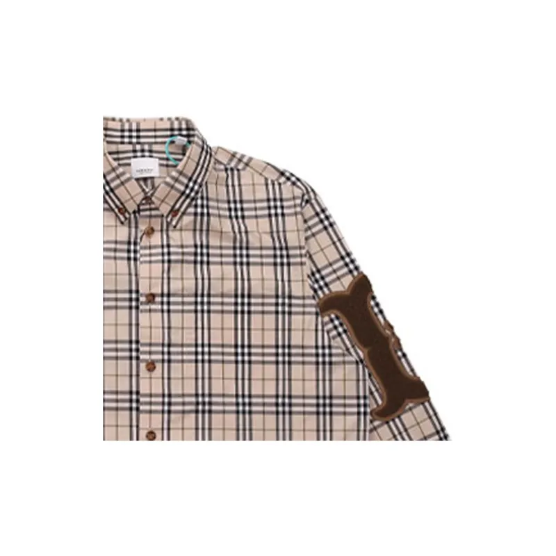 Burberry Letter Graphic Check Poplin Shirt-6