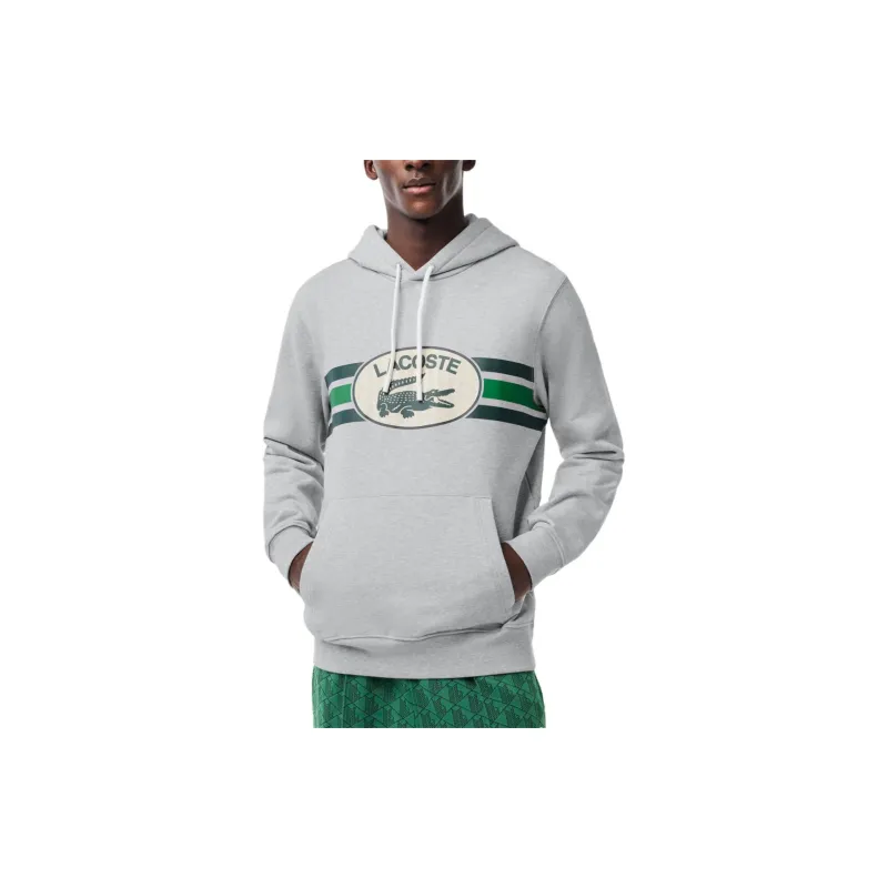 LACOSTE Logo print Cotton Hoodie-2
