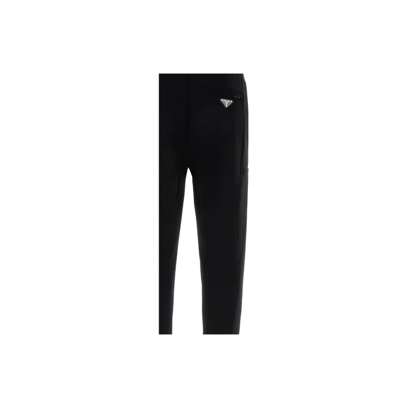 PRADA Logo Plaque Sweatpants-4
