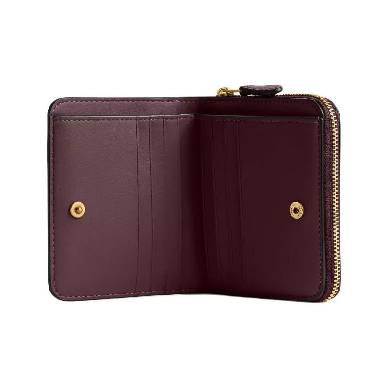 COACH Refined Calfskin Wallet Women's Merlot Red-1