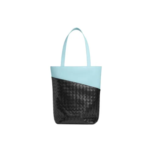 Bottega Veneta Calfskin Tote Bag, Shopping Bag, Handbag Trumpets Men's Black & Blue
