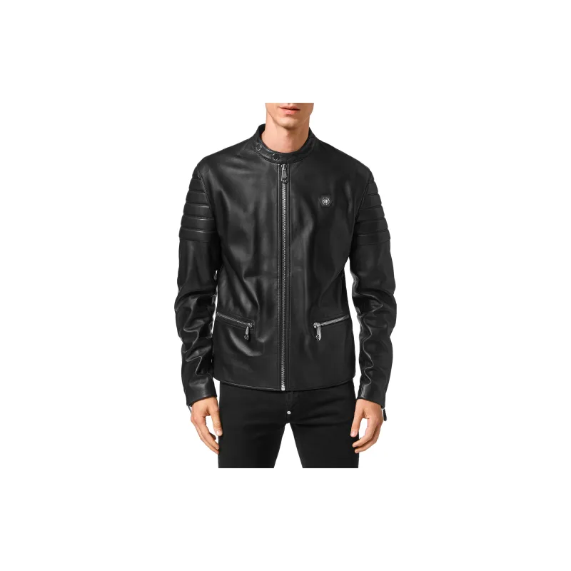 PHILIPP PLEIN Doberman print Moto Jacket-1