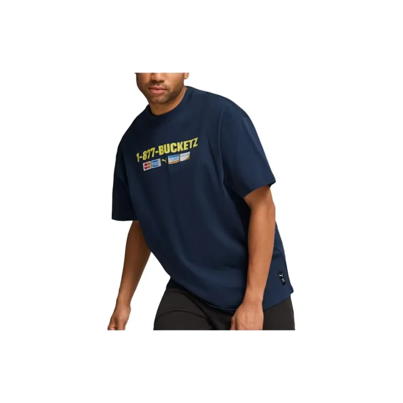 PUMA T Shirts Men Navy Blue-3