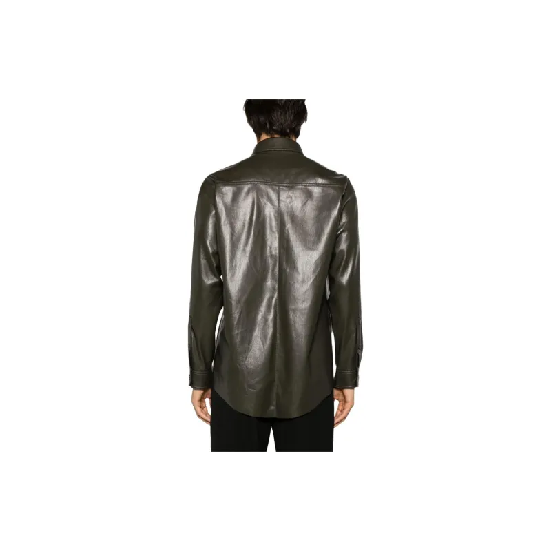 NANUSHKA Long-sleeve Faux-leather Shirt-3