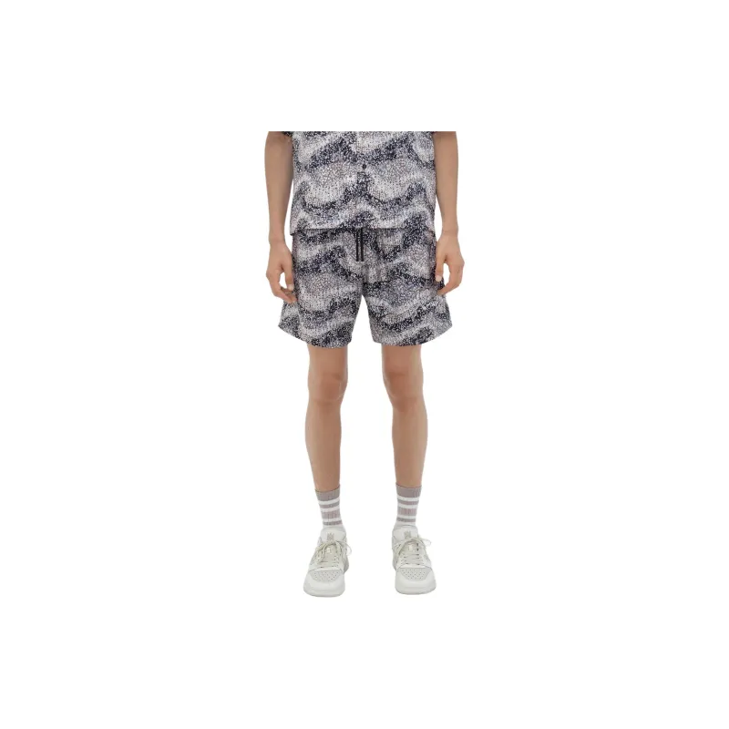 AMIRI Wavy Embellished Short Casual Shorts Men's Gray-1