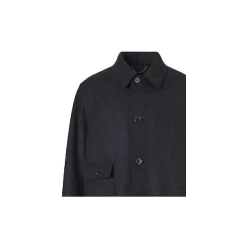 Burberry Coats Men's Charcoal Heather Gray-4