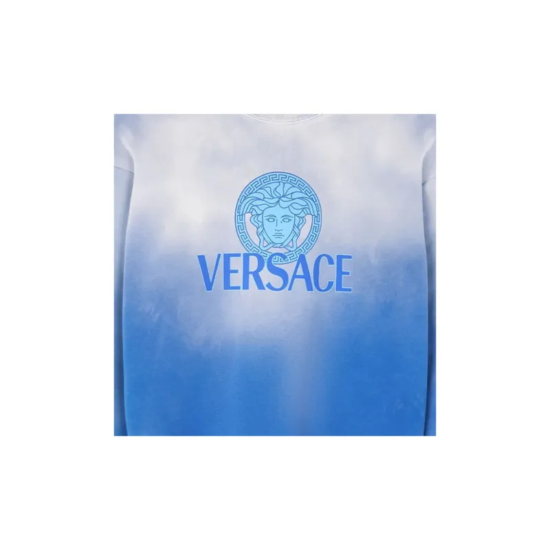 VERSACE Logo Printed Gradient Crewneck Sweatshirt-4