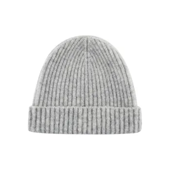 Nice Rice Wool, Polyester Beanies Unisex Smoke Gray/Coal Black