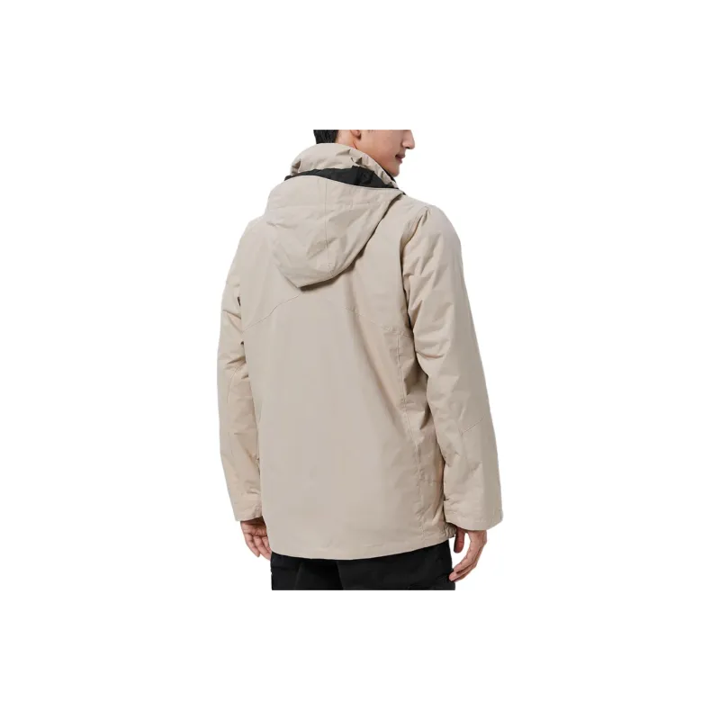 Columbia Outdoor Hiking Waterproof And Windproof Windbreaker Jacket Men's Khaki-5