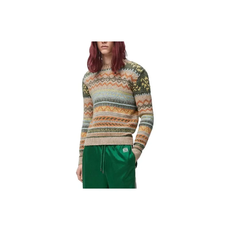 LOEWE FW24 Cashmere Sweater Men's Beige Yellow-3
