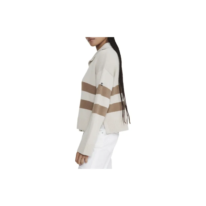 AIGLE Sweater Women's Concentrated Coffee Stripes-3