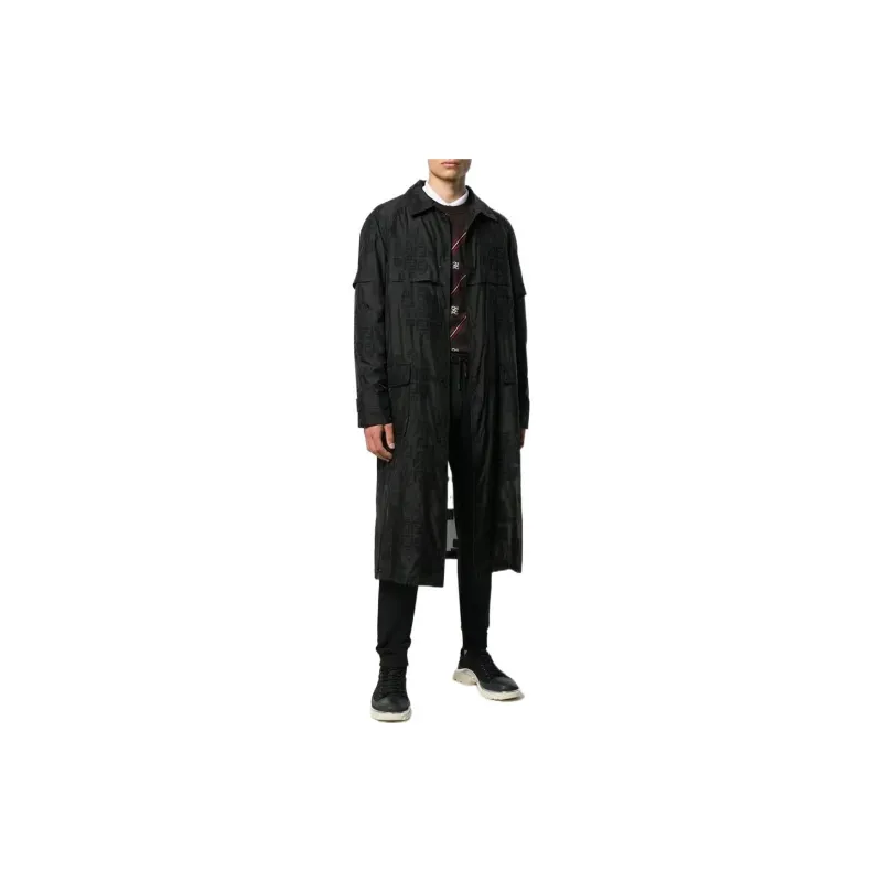 FENDI Trench Coats Men Black-1