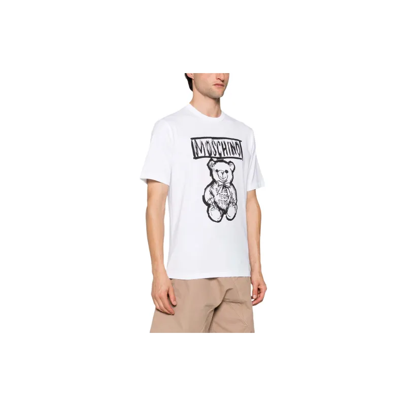 MOSCHINO Teddy Bear Printed Crewneck T Shirt-3