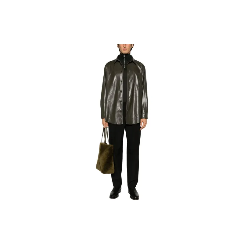 NANUSHKA Long-sleeve Faux-leather Shirt-2