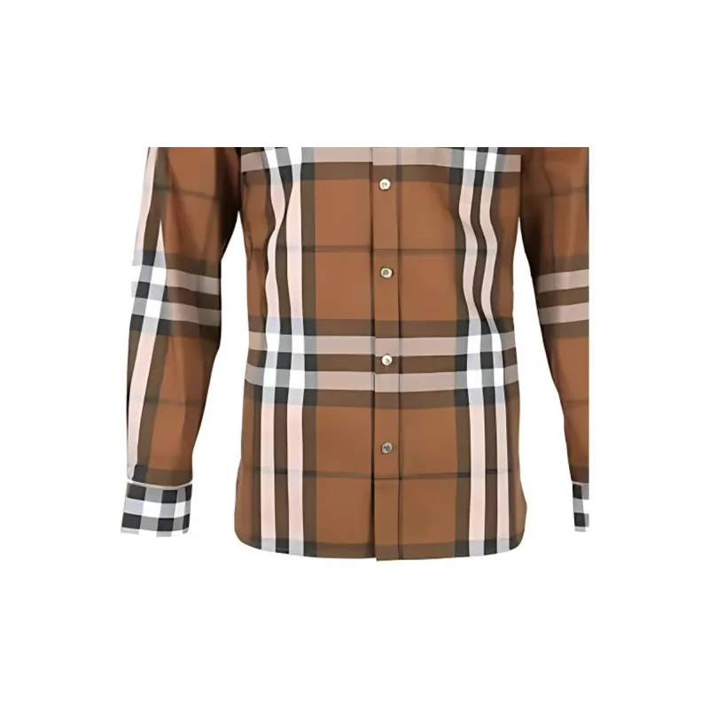Burberry Shirts Men Brown-4