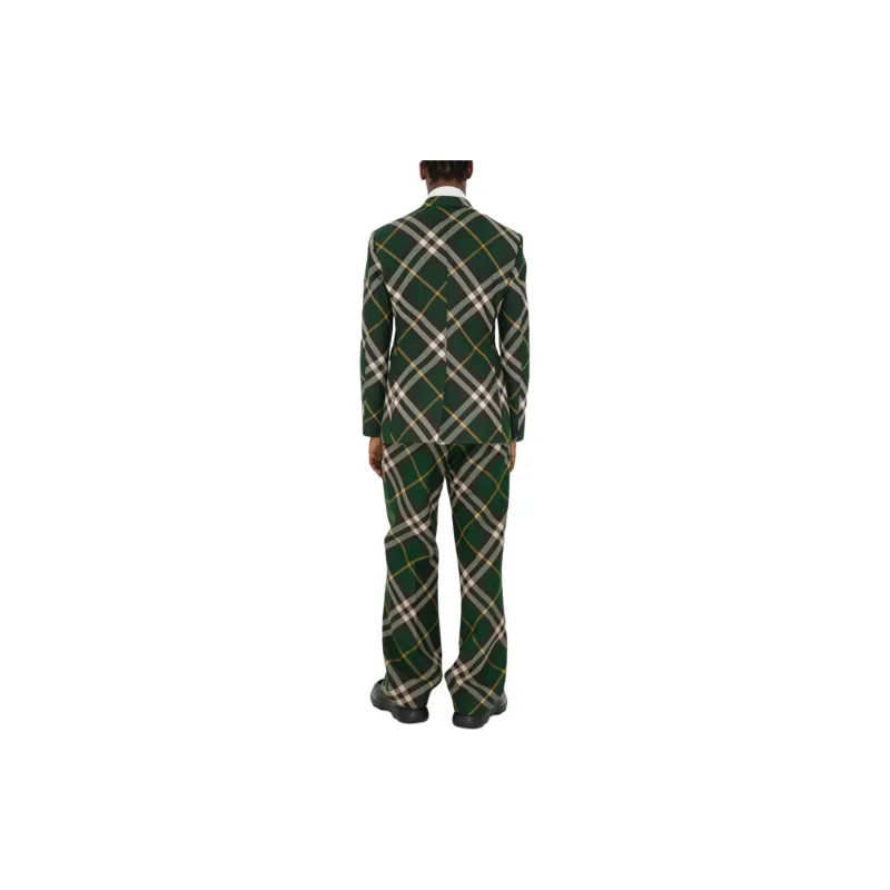 Burberry Wide Leg Equestrian Knight Motif Checked Trousers-3
