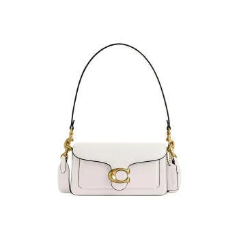 COACH Tabby 20 Polished Leather Shoulder Bag Women's Chalk