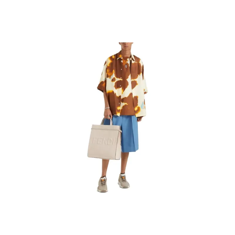 FENDI T-Shirts Men Brown-2