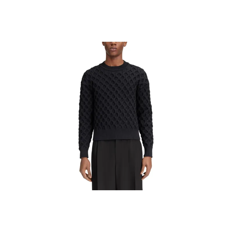 Jacquemus Le Pull Torsade Honeycomb Sweater Men's Black-3