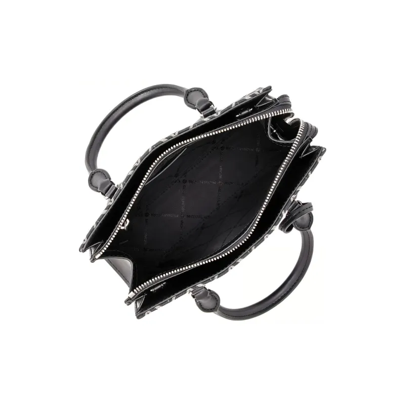 MICHAEL KORS Jacquard Fabric Shoulder Bag, Crossbody Bag, Handbag Small Size Women's Black-2