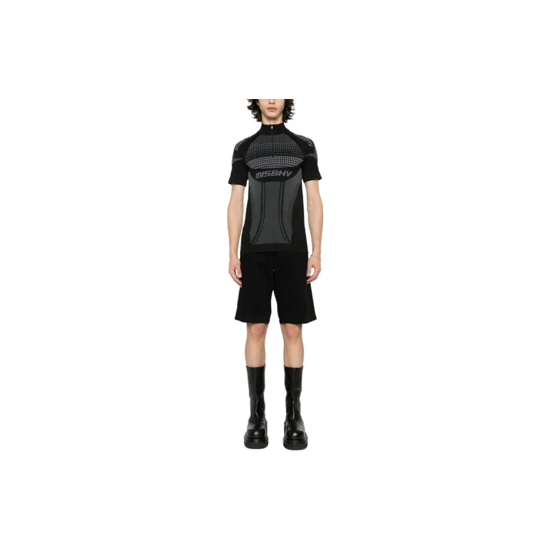 Misbhv Sport Europa Quarter-Zipped Knitted T-Shirt-3