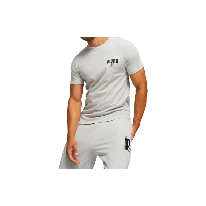 PUMA X THE SMURFS T Shirts Men Gray-4