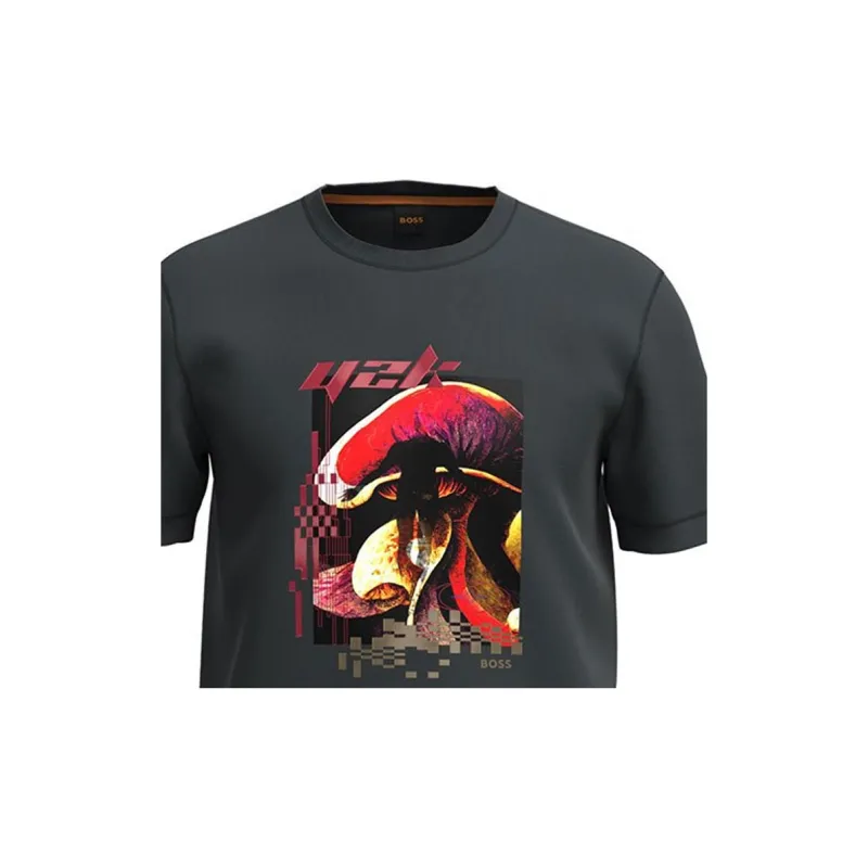 HUGO BOSS Logo print Cotton T shirt-4