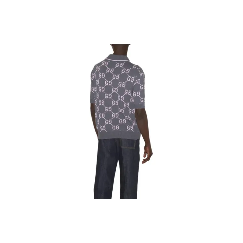 GUCCI FW24 Polo Shirt Men's Dark Gray-4
