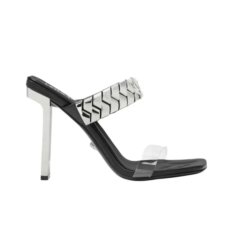 VERSACE Slide Slippers 10.5cm Women's Silver-1
