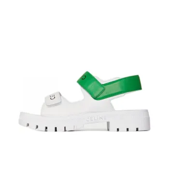 CELINE Leo Strap Sandals Women's White Green