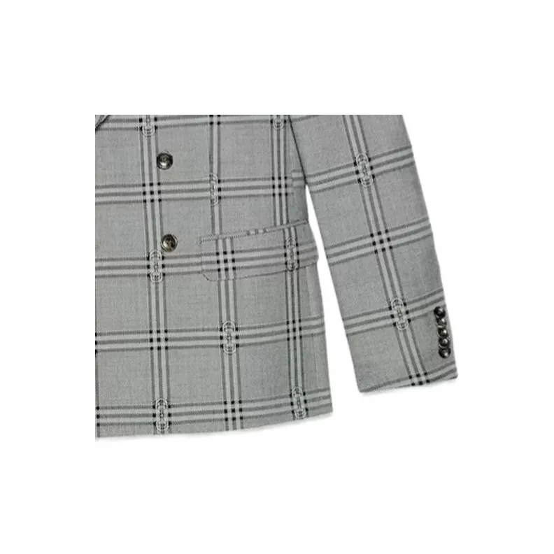GUCCI Horsebit Plaid-check Wool Blazer-5