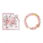 Double-Sided Print Chinese Handkerchief-Dreamy Pink. Full of Good Fortune Beaded Bracelet (Pink)