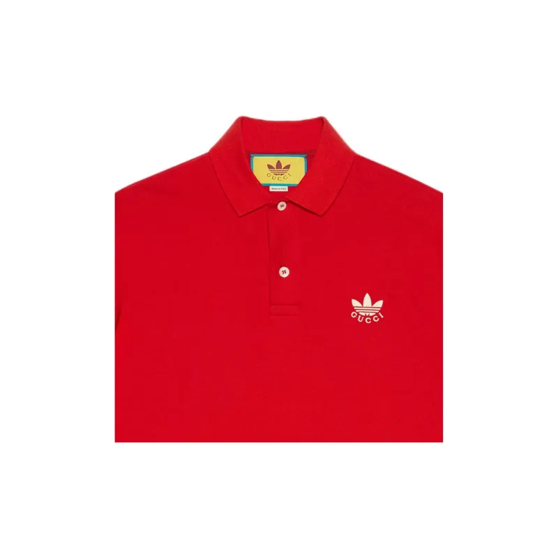 GUCCI X Adidas Cotton Piquet Polo-5