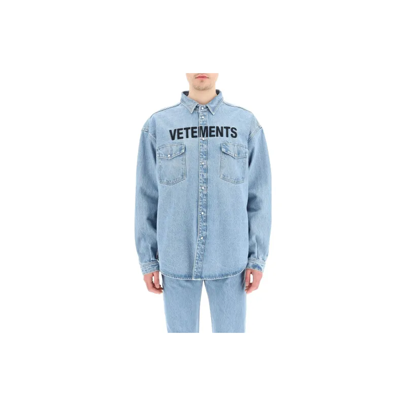 Vetements Shirts Men Light Blue-1