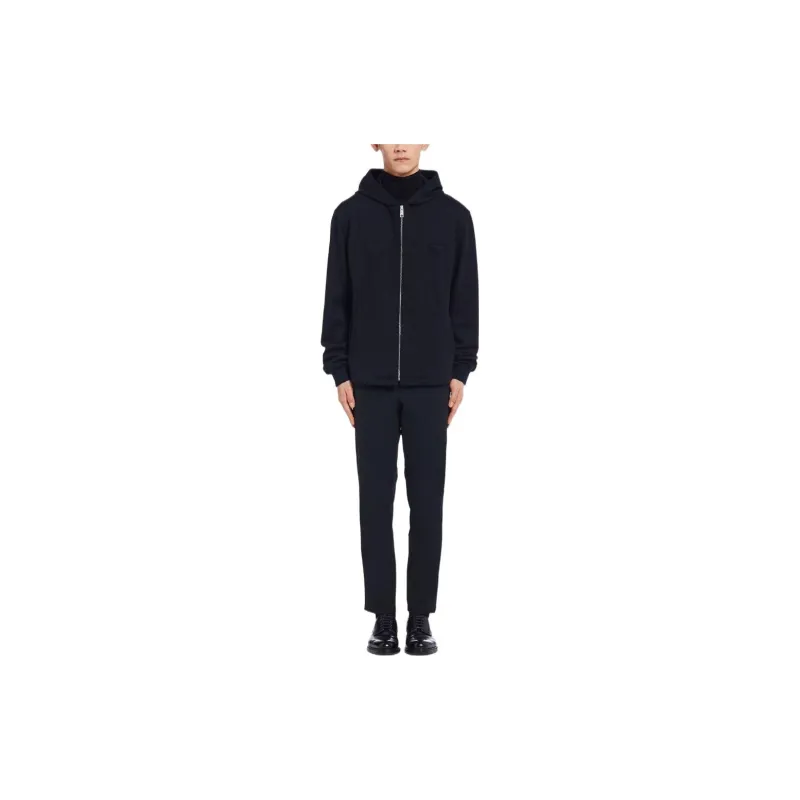 PRADA Zip-front Wool Hoodie-1