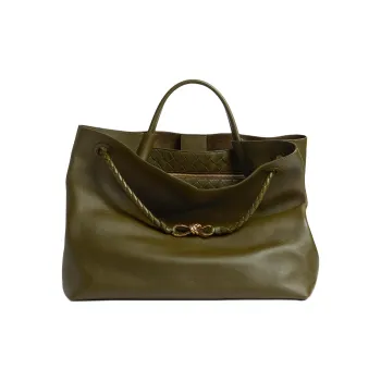 Bottega Veneta Cow Leather Shoulder Bag, Crossbody Bag, Handbag Tubas Women's Olive Green