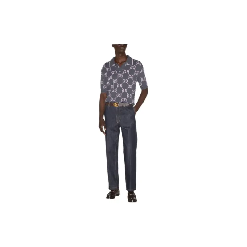 GUCCI FW24 Polo Shirt Men's Dark Gray-2