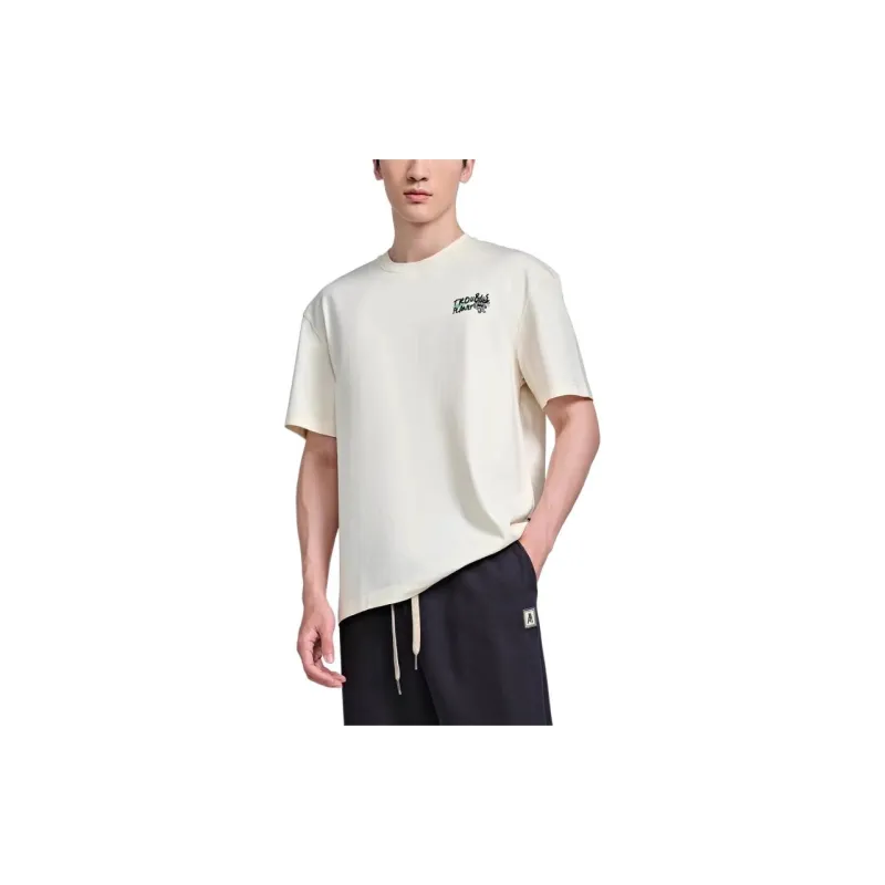 HLA T Shirts Men Beige Apricot Pattern 60-3