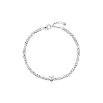 Pandora Sparkling Heart Tennis Bracelet Silver